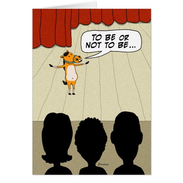 Rolig lite hästlek hälsningskort (Framsidan)