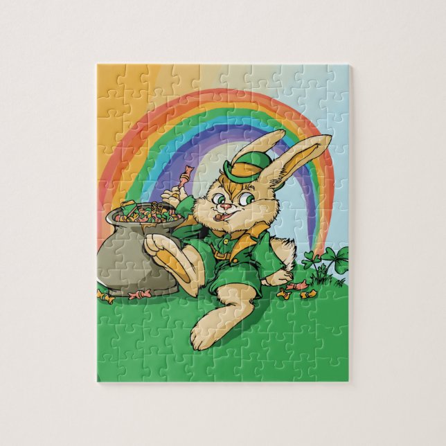 Rolig lite saint patrickkanin pussel (Vertikal)