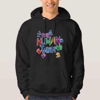 Rolig liten människo-tämjare dagis lärare present hoodie