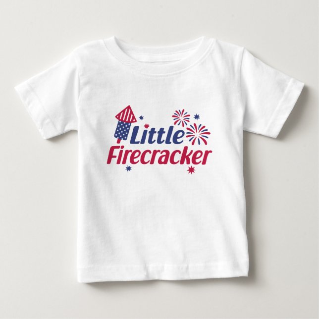 Rolig liten smällkaramell fyrverkeri fjärde juli t shirt (Framsida)
