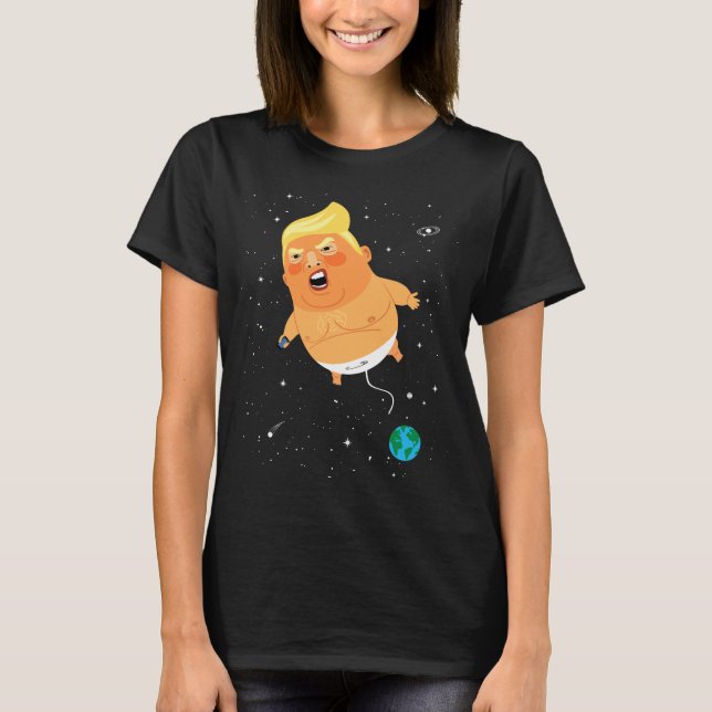 Rolig litet luftskepp för trumfbabyutrymme t shirt (Framsida)