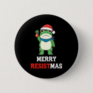 Rolig Litisk Groda Jul Glad Resistmas 2025 Knapp