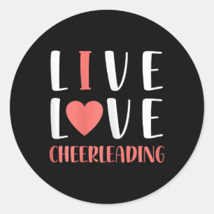 Rolig Live Love Cheerleading Grafisk Kvinnor Flick Runt Klistermärke