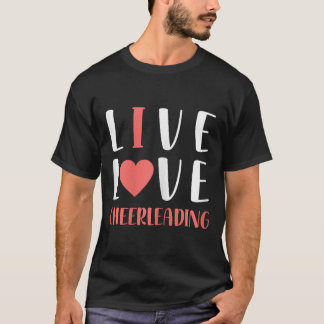 Rolig Live Love Cheerleading Grafisk Kvinnor Flick T Shirt