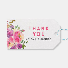 Rolig Livlig Lila Fuchsia Blommig Presentetikett