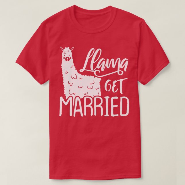 Rolig Llama Brud Spenarbröllopsfest Söt  T Shirt (Design framsida)