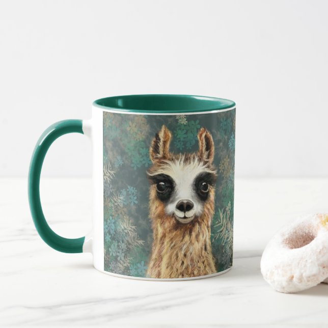 Rolig Llama Kaffemug Mugg (Med munk)