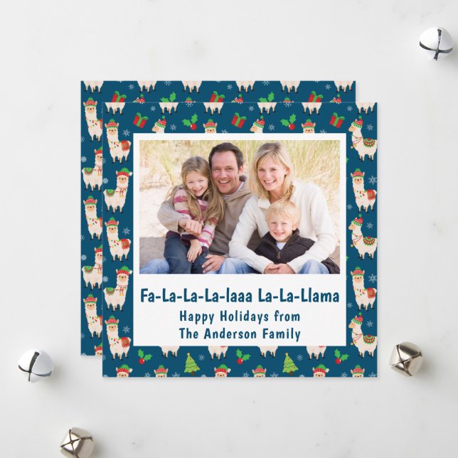 Rolig Llama skämtfoto Julkort (Fram/Back In Situ)