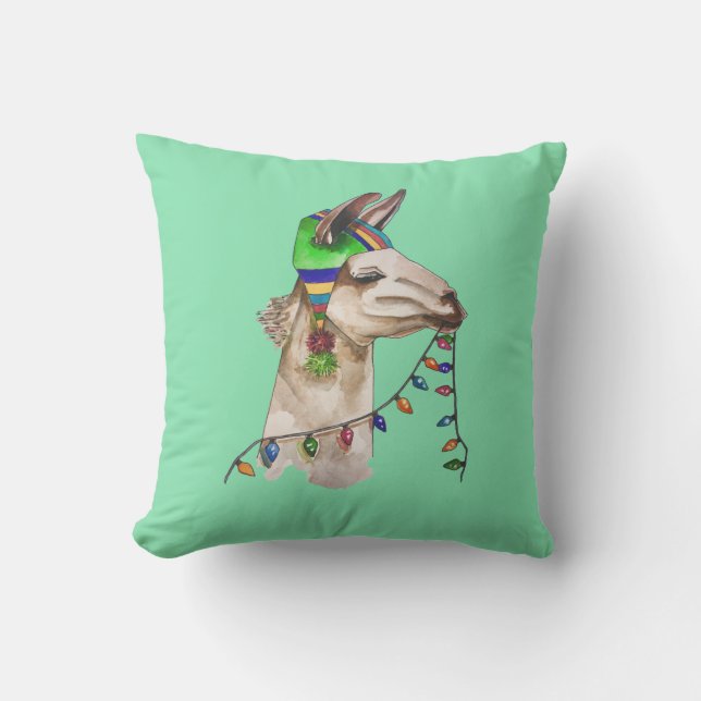 rolig llama utomhuskudde (Framsida)