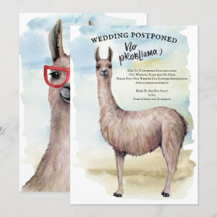 Rolig Llama Watercolor Bröllop Uppställt Inbjudningar