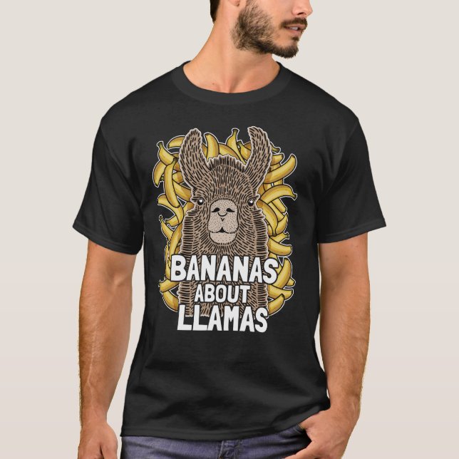 Rolig LlamaT-tröja mig bananer om Llamas T Shirt (Framsida)