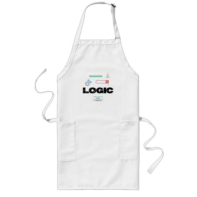 Rolig Logik Kodningsläge På Programmerings-T-Shirt Långt Förkläde (Framsidan)