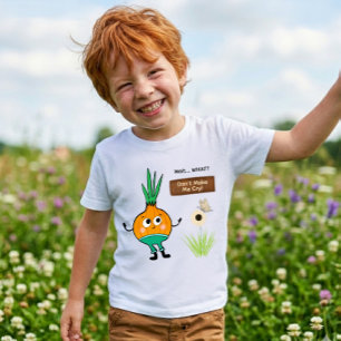 Rolig lök barn t-shirt – “Få mig inte att gråta!