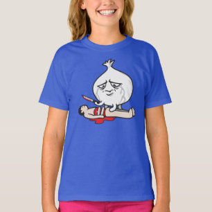 Rolig lökgråt, bita människa tee shirt