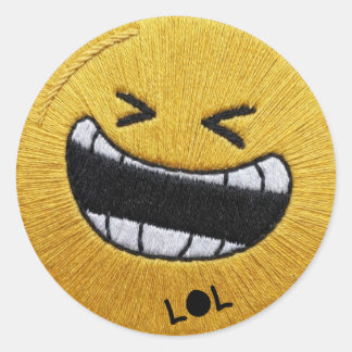 Rolig LOL skrattande Emoji WhatsApp-sticker | Söt Runt Klistermärke