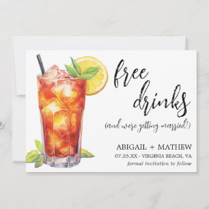 Rolig Long Island Iced Tea Cocktail Foto Bröllop Spara Datumet