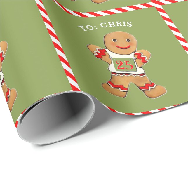 Rolig löpande pepparkakor jul presentpapper (Rullad Hörn)