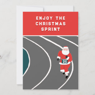 Rolig löpar-, friidrotts- och julpresent julkort