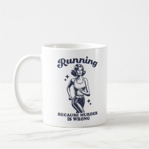 Rolig Löpning För Att Mord Är Fel Retro 11oz Kaffemugg