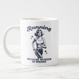 Rolig Löpning För Att Mord Är Fel Retro 20oz Jumbo Mugg