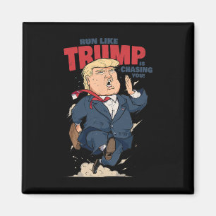Rolig löpning som om Trump jagade dig Tröja Rolig Magnet