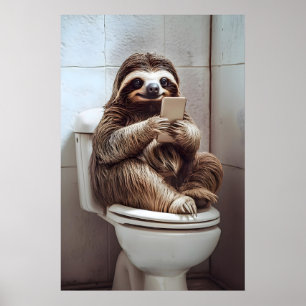 Rolig Loths Badrums Konst Vintage Toalett Humor Poster