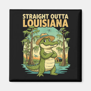 Rolig Louisiana Alligator Retro Vilda Liv Resa Ba Magnet
