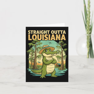 Rolig Louisiana Alligator Retro Vilda Livets Resa Kort