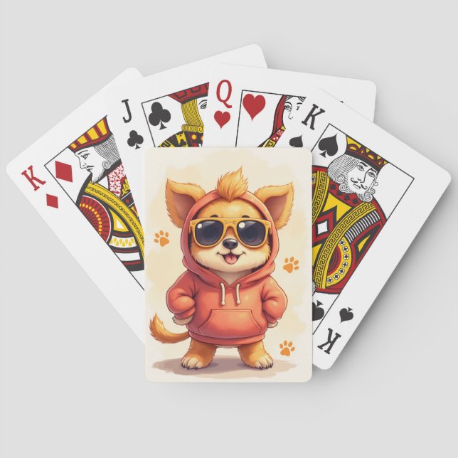 Rolig Lowchen Kawaii Hund Casinokort (Baksidan)