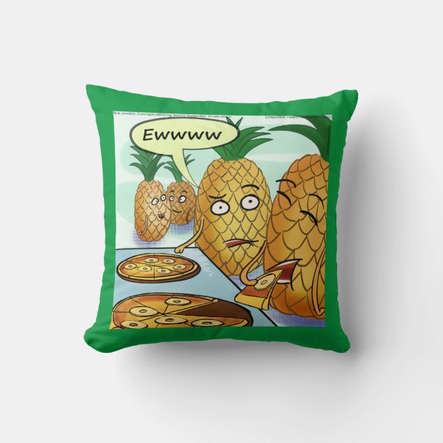 Rolig LTCartoons Ananas Pizza Tecknad Serie  Kudde (Framsida)