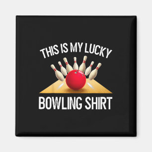 Rolig Lucky Bowling Team Vintage Retro Present T-s Magnet