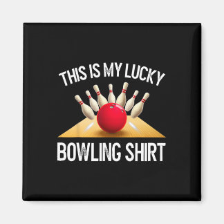 Rolig Lucky Bowling Team Vintage Retro Present T-s Magnet