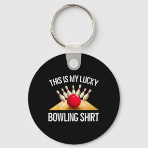 Rolig Lucky Bowling Team Vintage Retro Present T-s Nyckelring