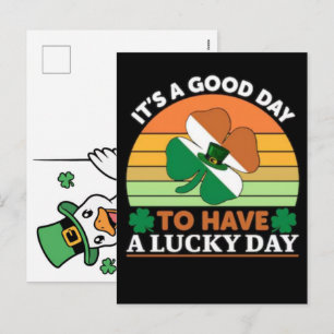 Rolig Lucky Goose St Patricks Day-design Helg Vykort