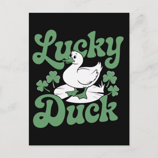 Rolig Lucky Goose St Patricks Day-design Helg Vykort (Framsida)