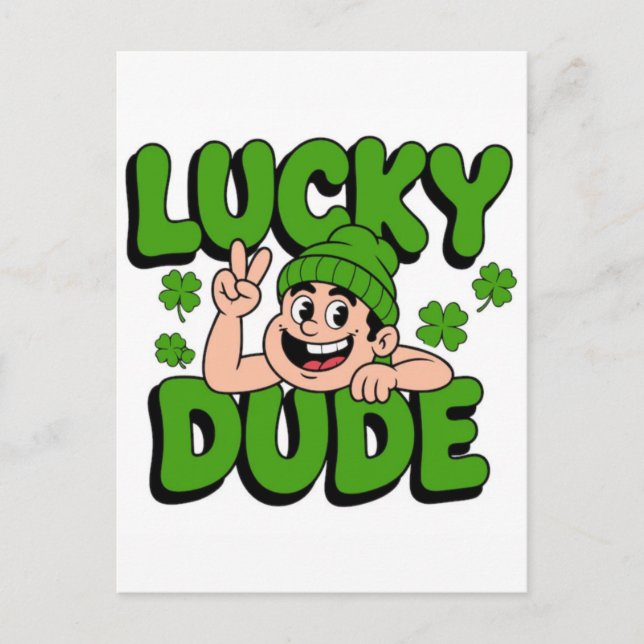 Rolig Lucky Goose St Patricks Day-design Helg Vykort (Framsida)