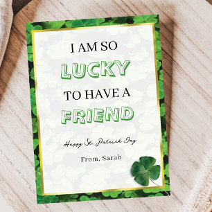 Rolig Lucky Vän St. Patricks Dag Grattiskort Julkort