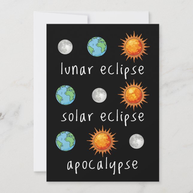 Rolig Lunar solförmörkelse Apokalyps Inbjudningar (Framsida)