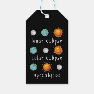 Rolig Lunar solförmörkelse Apokalyps Presentetikett