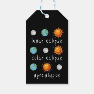 Rolig Lunar solförmörkelse Apokalyps Presentetikett