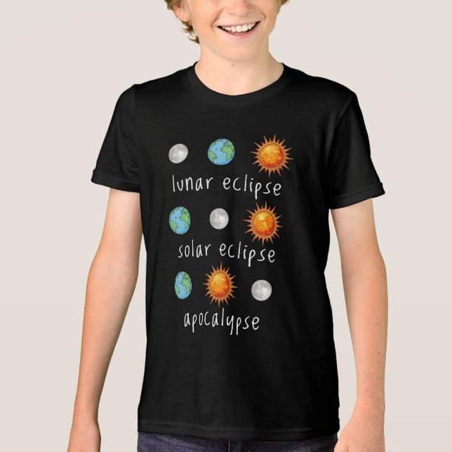 Rolig Lunar solförmörkelse Apokalyps T Shirt (Framsida)