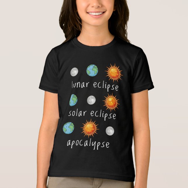Rolig Lunar solförmörkelse Apokalyps T Shirt (Framsida)