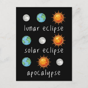 Rolig Lunar Solförmörkelse Apokalyps Vykort