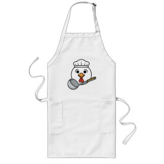 Rolig lunchdam-tröja, Chicken Head Cafeteria Tee Långt Förkläde