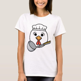 Rolig lunchdam-tröja, Kycklinghuvud Cafeteria Tee