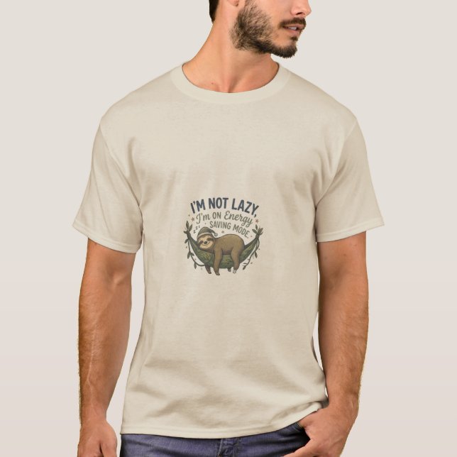 Rolig Lutfisk Energisparläge T-Shirt | Söt Lat (Framsida)