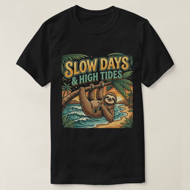 Rolig Lutfisk Palm Beach Långsamma Dagar Tee Grafi (Design framsida)