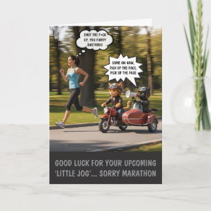 Rolig Lycka Till Maratonlöpare Tematisk Kort