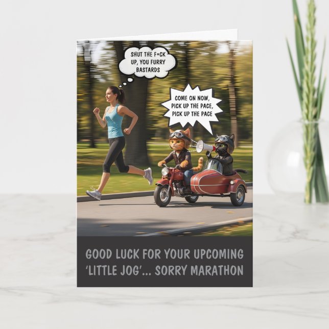 Rolig Lycka Till Maratonlöpare Tematisk Kort (Framsida)