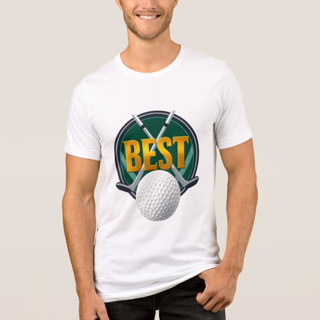 rolig Lyx "Bästa" Golf Emblem  T Shirt (Framsida)
